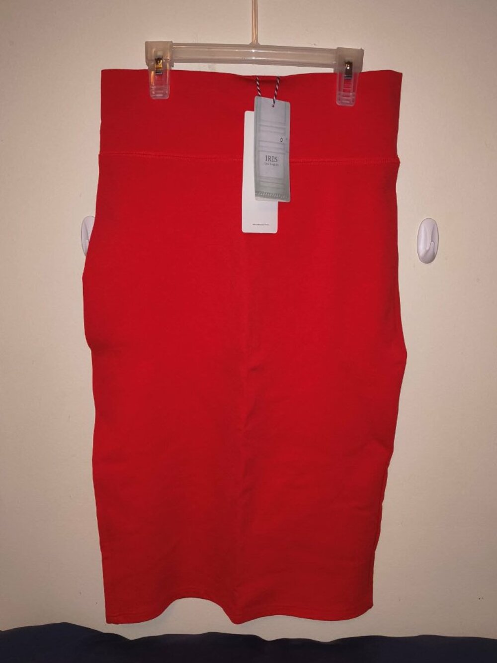 Red High-Waisted Pencil Skirt